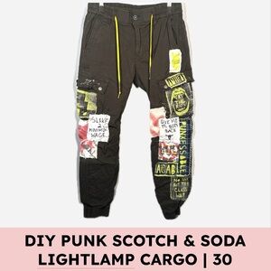 DIY Punk Protest Patchwork Cargo Pants Reworked Indie Sleaze Streetwear 30